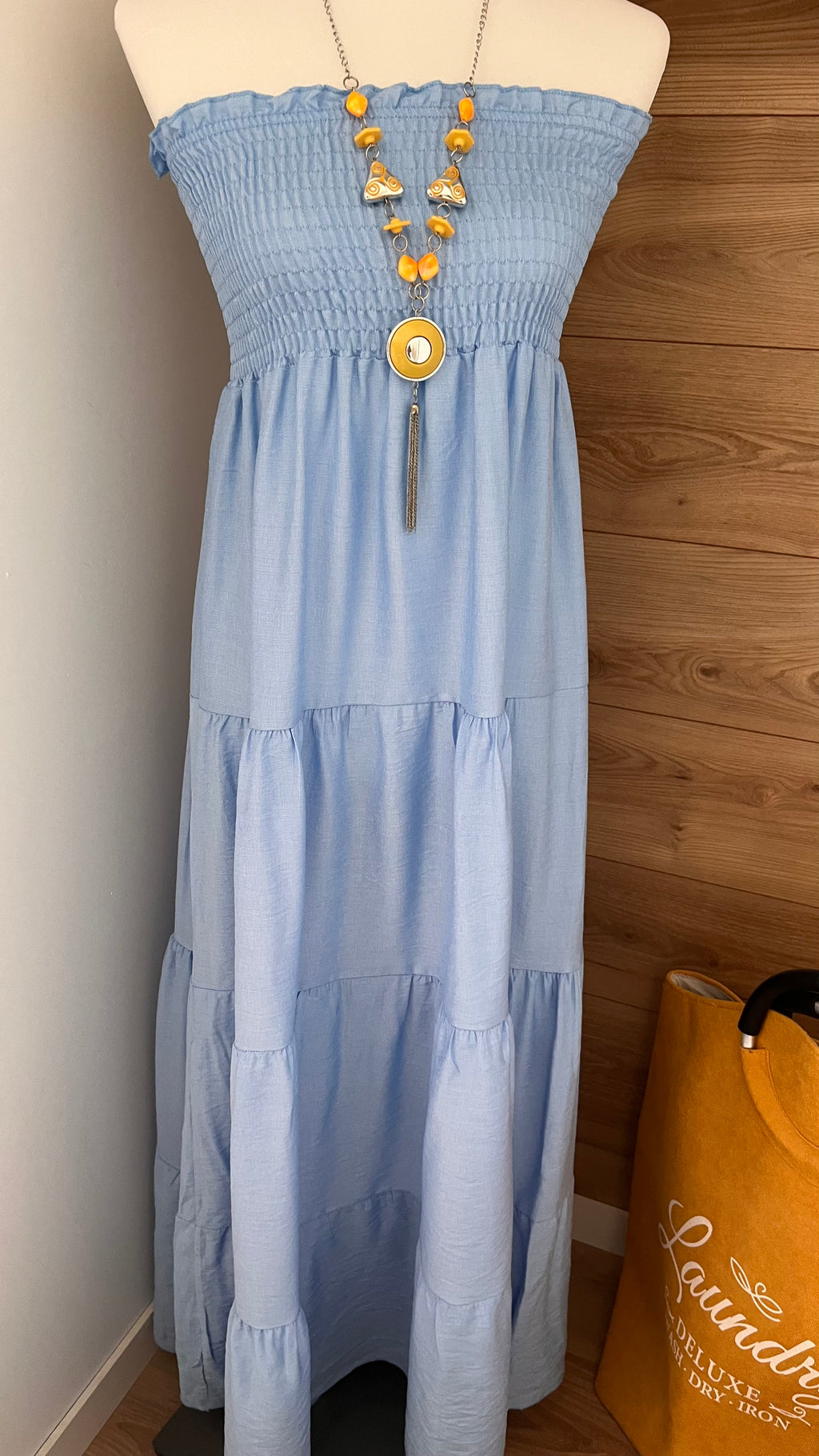 Robe Longue Bustier Multicolore - 95% Viscose - Fabrication Italie