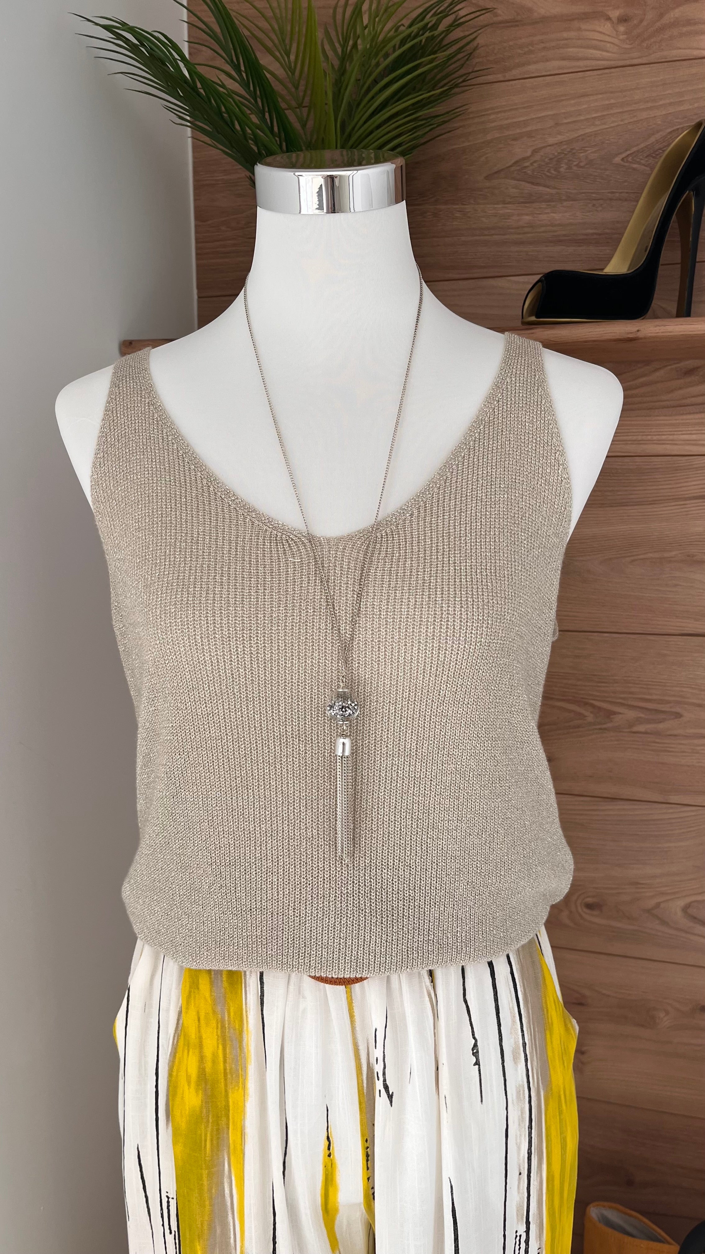 Débardeur Lurex Brillant & Féminin - 85% Viscose - Fabrication Italie - Du 36 au 46