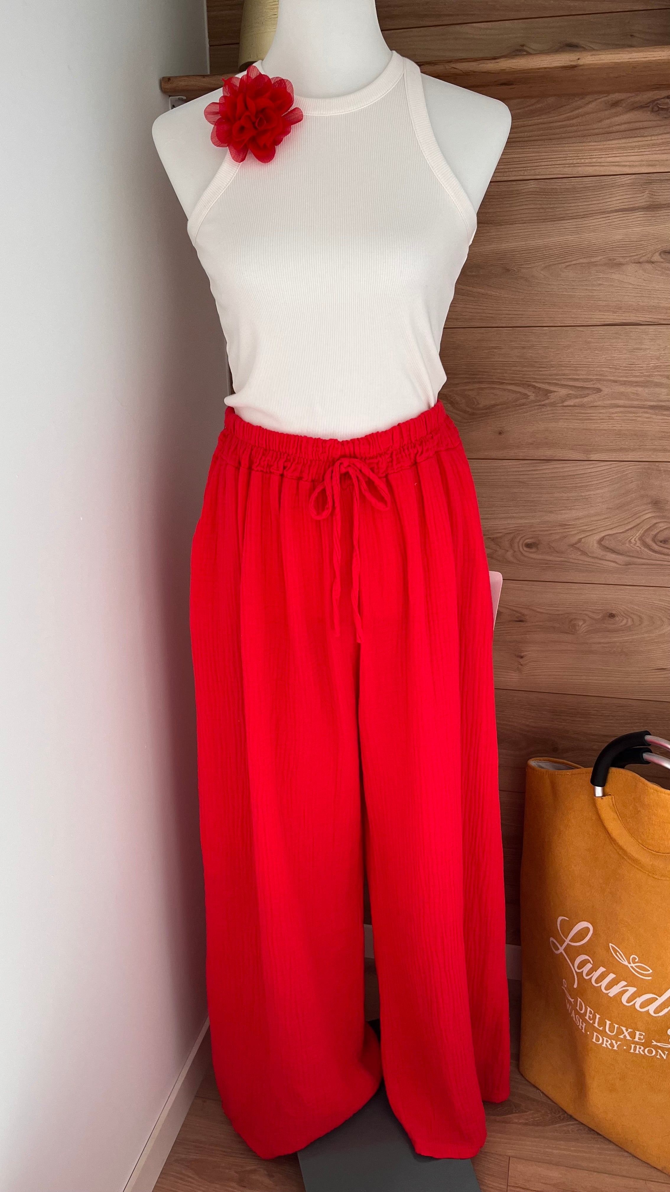 Pantalon Gaze de Coton Grande Taille Léger - 100% Coton - Fabrication Italie