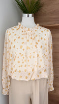 Blouse Féminine Stretch Élégante - 95% Polyester - Fabrication Italie