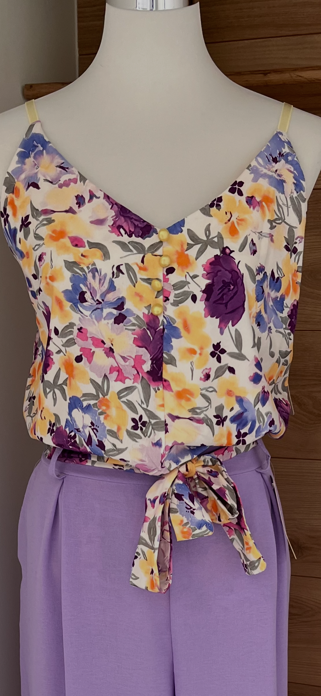 Débardeur Fleuri Grande Taille Stretch & Féminin - Fabrication Italie - Du 42 au 48
