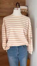 Sweat Rayé Fluide & Confortable - 50% Polyester - Fabrication Italie