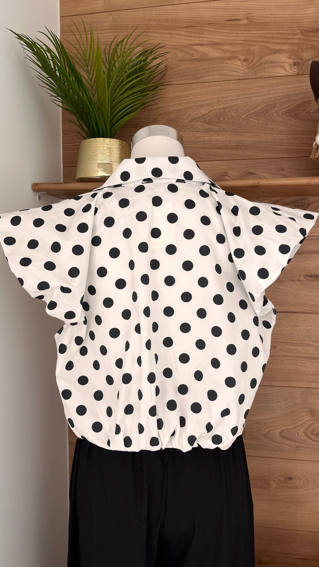 Chemise à Pois Effet Épaulettes 100% Coton - Fabrication Italie