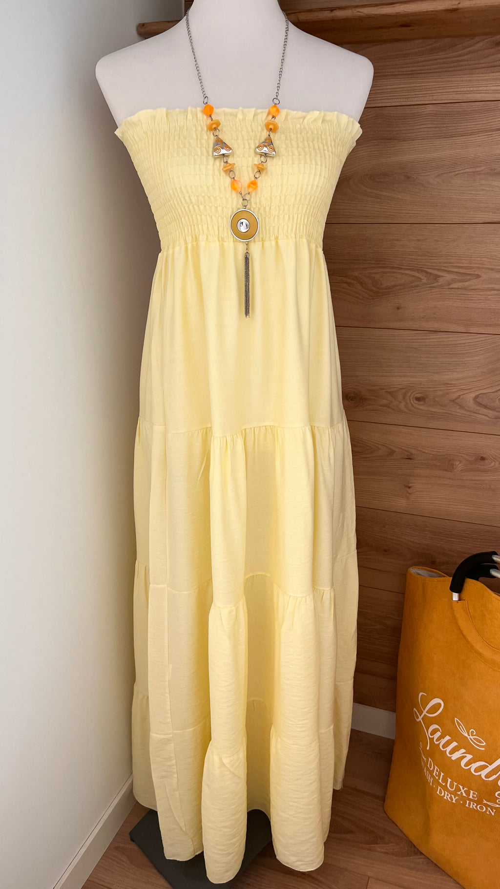 Robe Longue Bustier Multicolore - 95% Viscose - Fabrication Italie