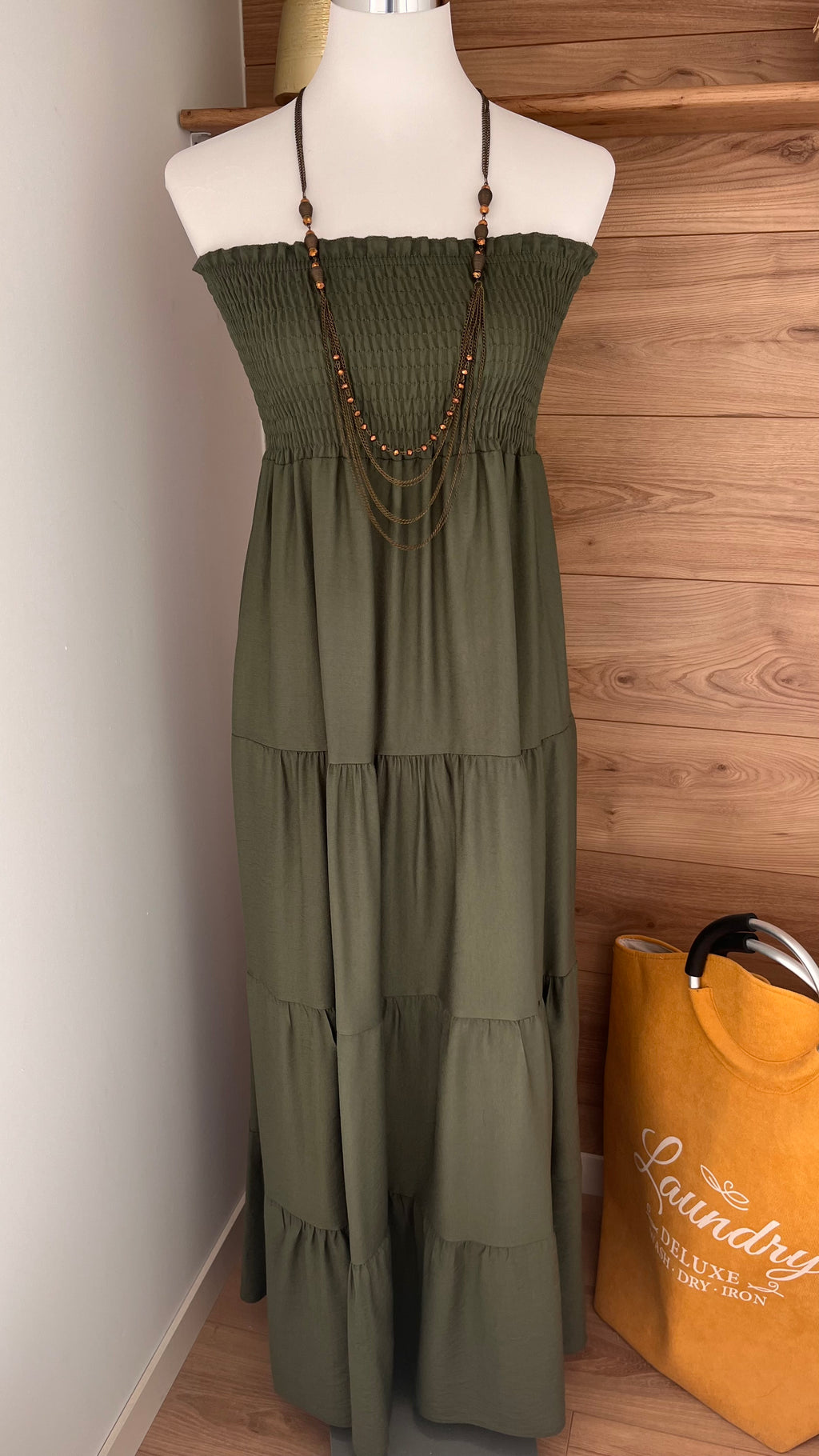 Robe Longue Bustier Multicolore - 95% Viscose - Fabrication Italie