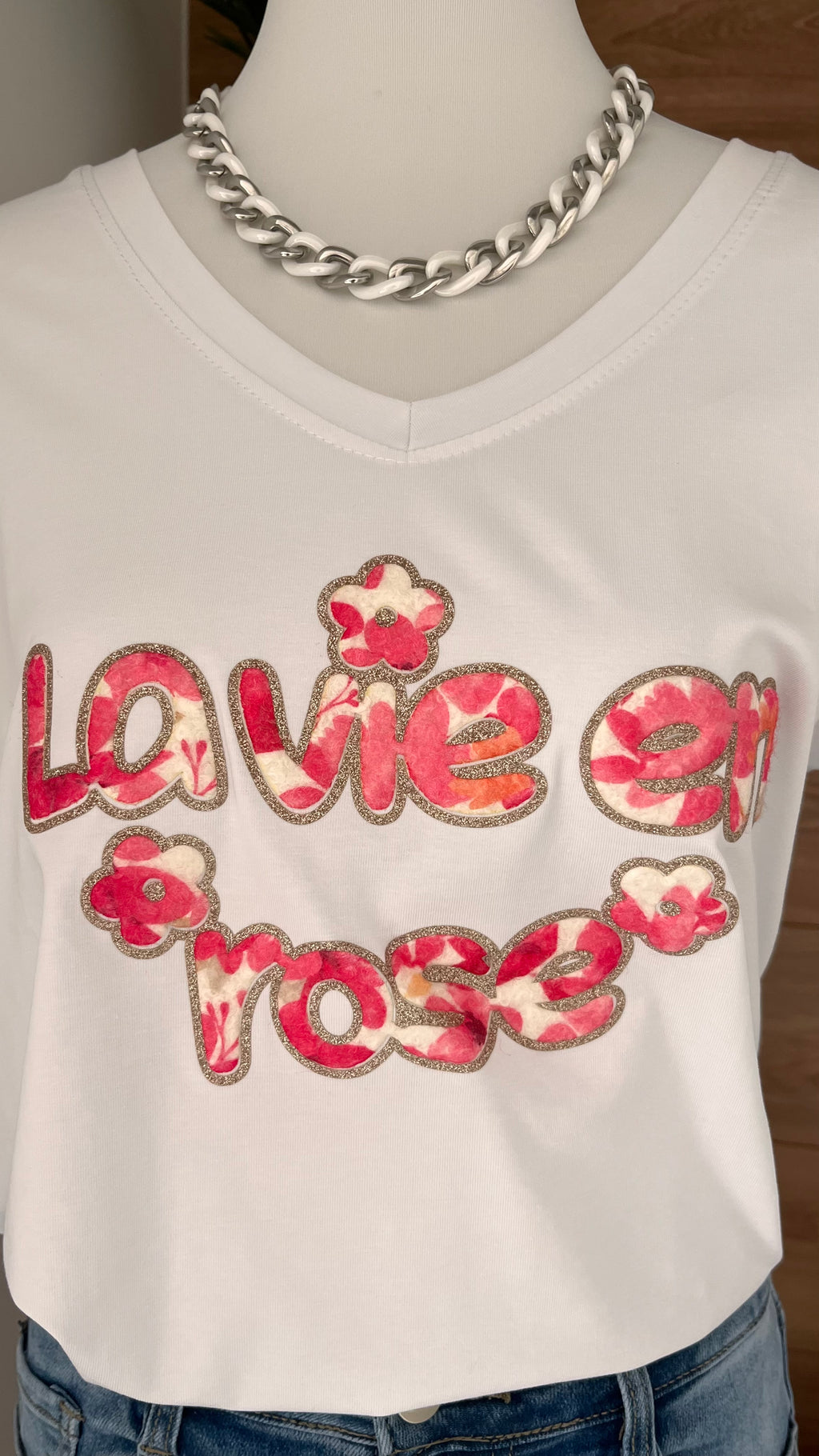T-shirt "La Vie en Rose" - 95% Coton - Fabrication Italie