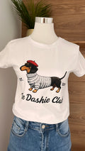 T-shirt Chien Col Rond Manches Courtes - 95% Coton - Fabrication Italie - Du 36 au 42