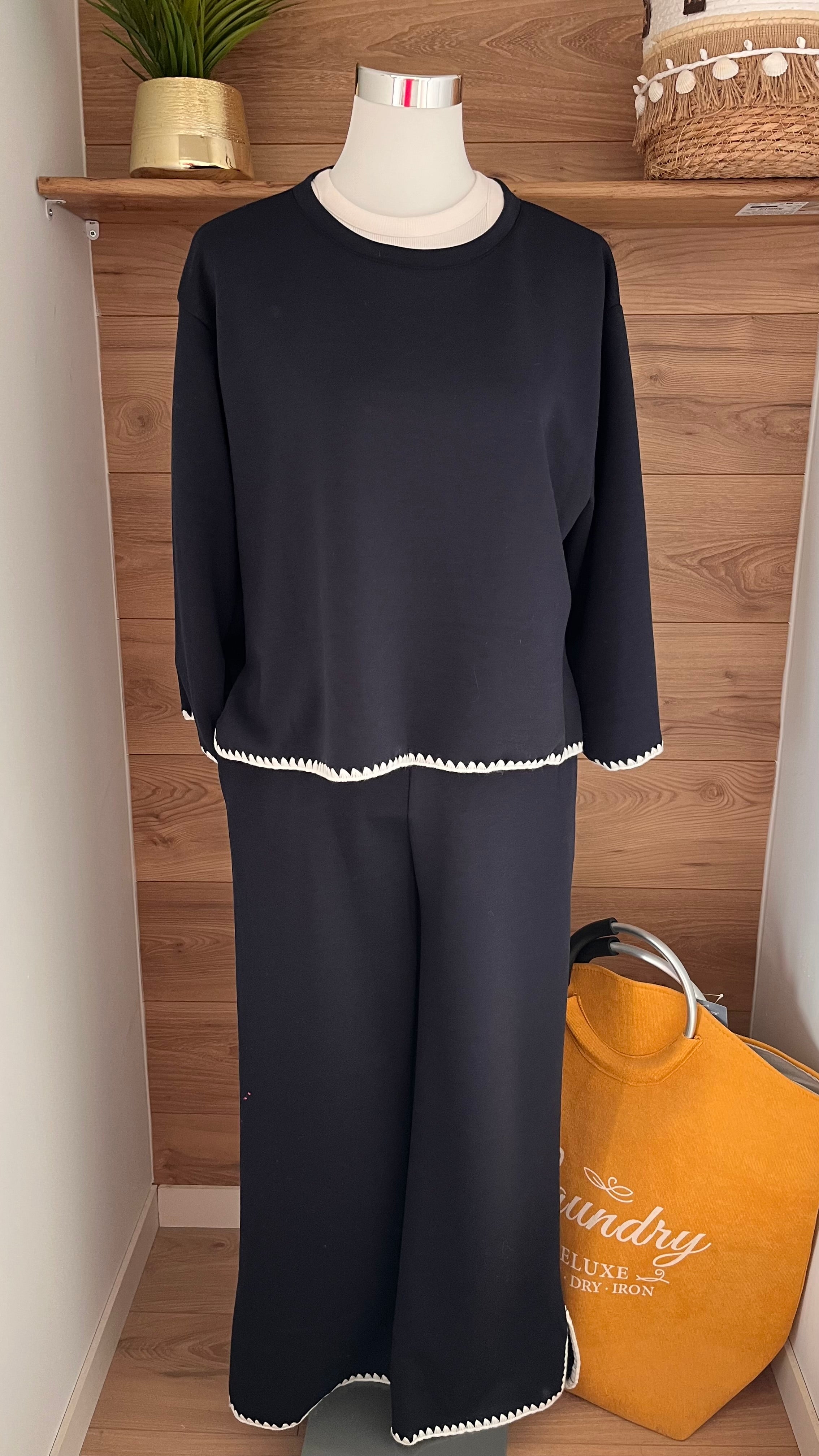 Ensemble Liseré Taille Élastique - 52% Polyester - Fabrication Italie