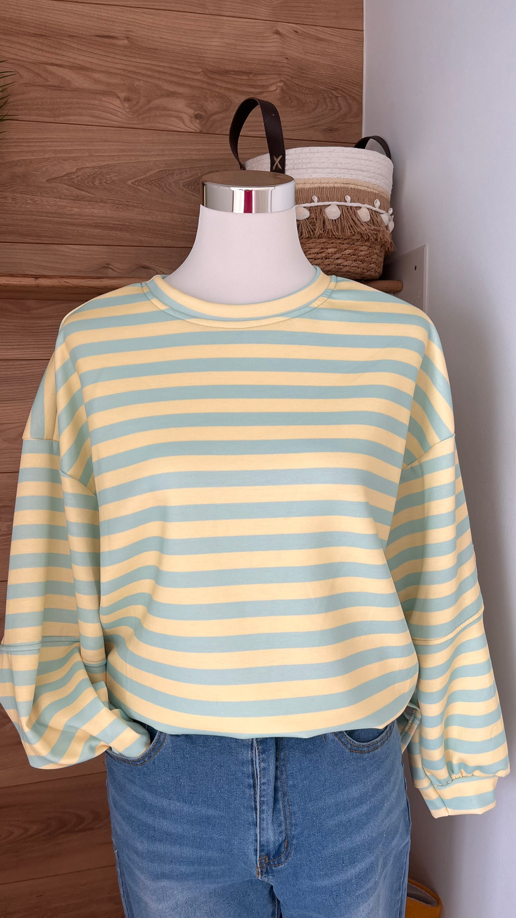 Sweat Rayé Fluide & Confortable - 50% Polyester - Fabrication Italie