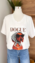 T-shirt Motif Dogue Grande Taille - 100% Coton - Fabrication Italie