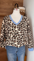 Sweat Léopard Fluide & Élégant - 70% Viscose - Fabrication Italie