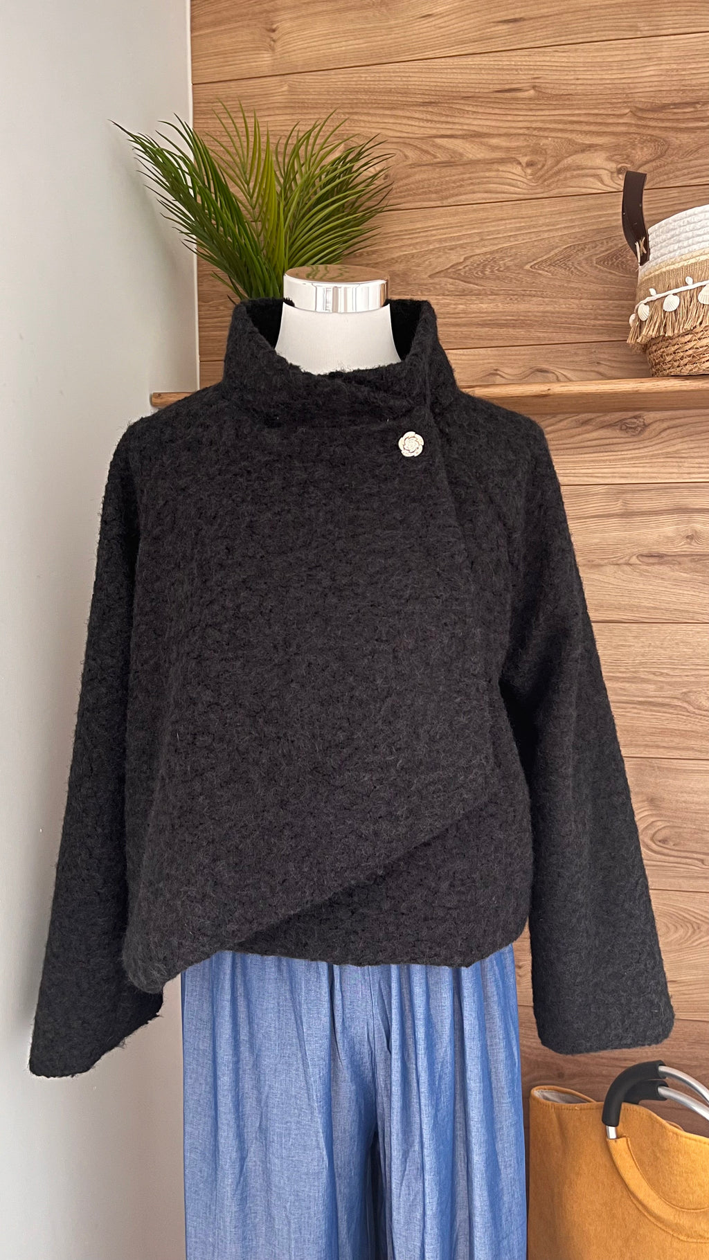 Veste en Laine Bouclée 100% Coton Élégante - Fabrication Italie